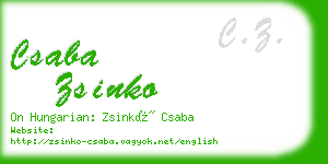 csaba zsinko business card